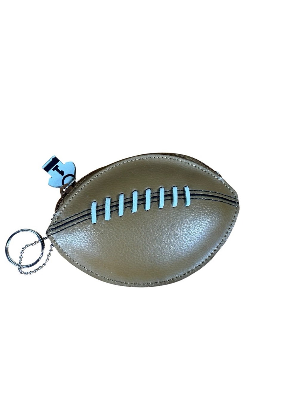 Rolf’s Football-Shaped Brown Leather Keychain Coin Purse